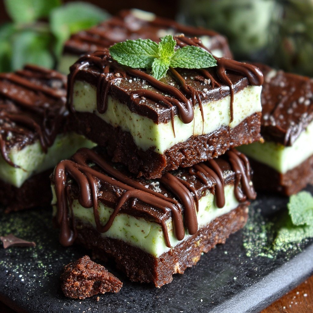 Chocolate Mint Slice Bars