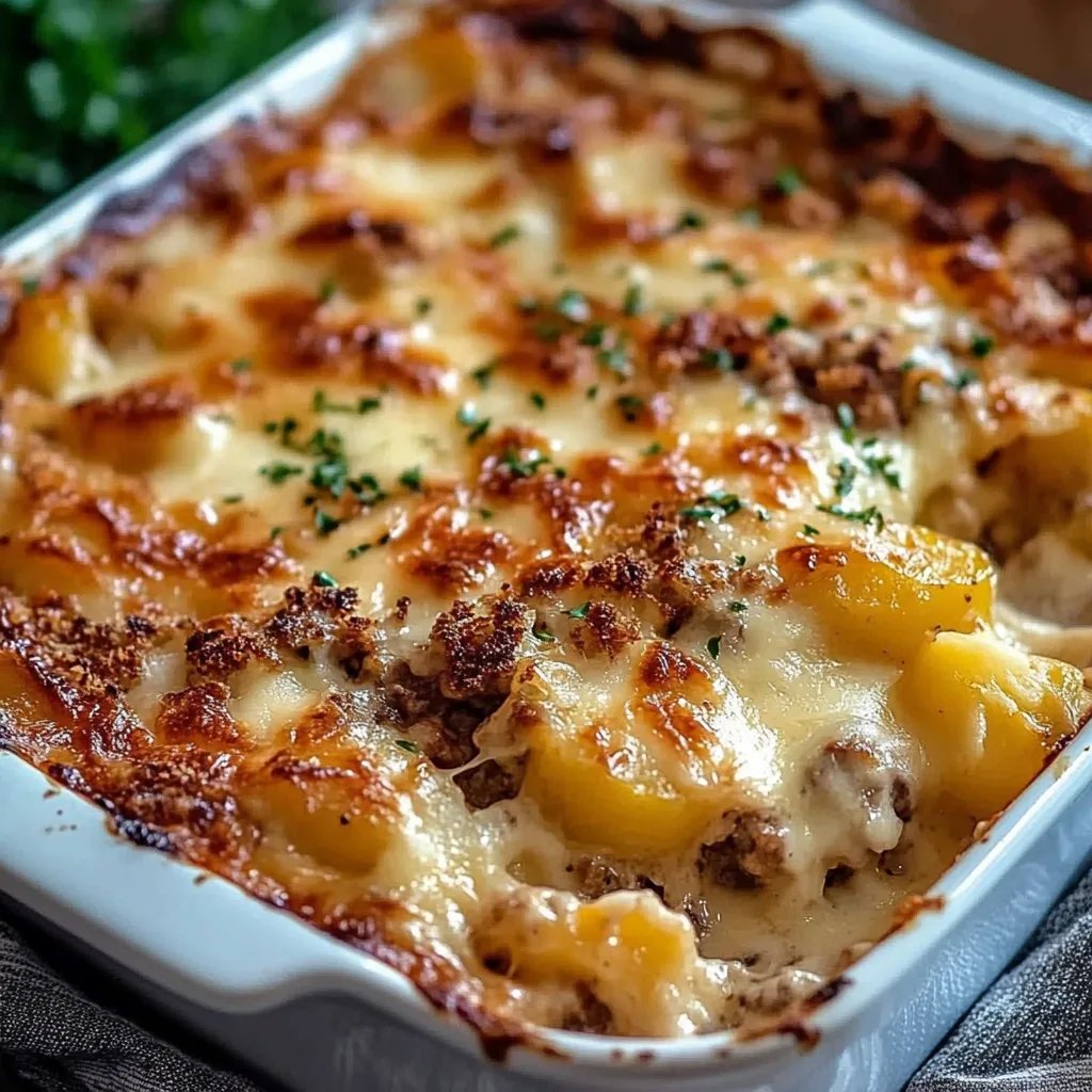 Cheesy Hamburger Potato Casserole