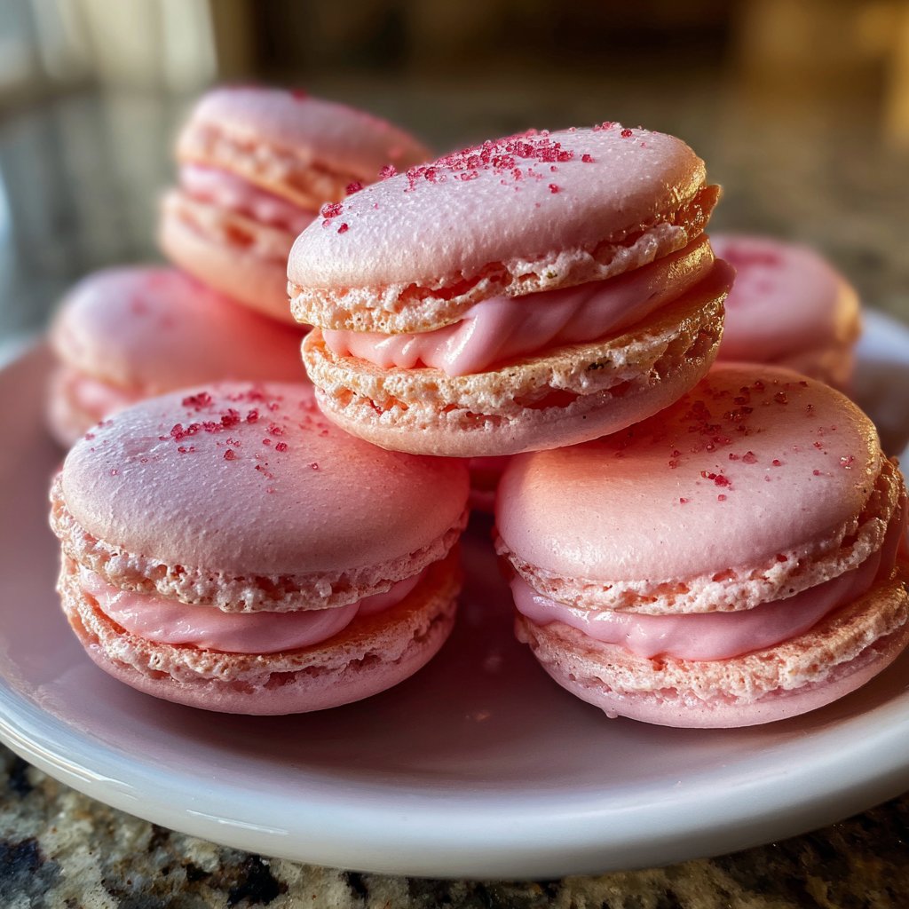 Valentines Treats Raspberry Macarons