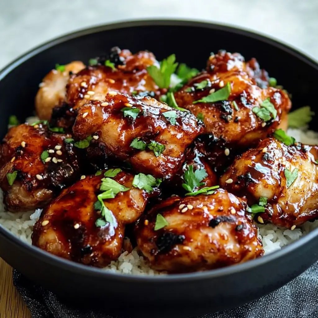 Air Fryer Korean Soy Garlic Chicken Thighs