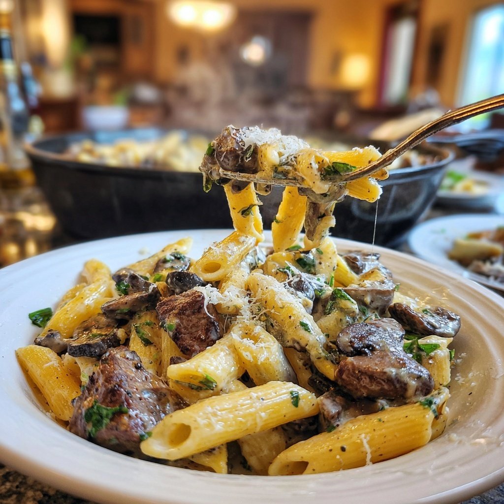 Creamy Beef And Mushroom Pasta