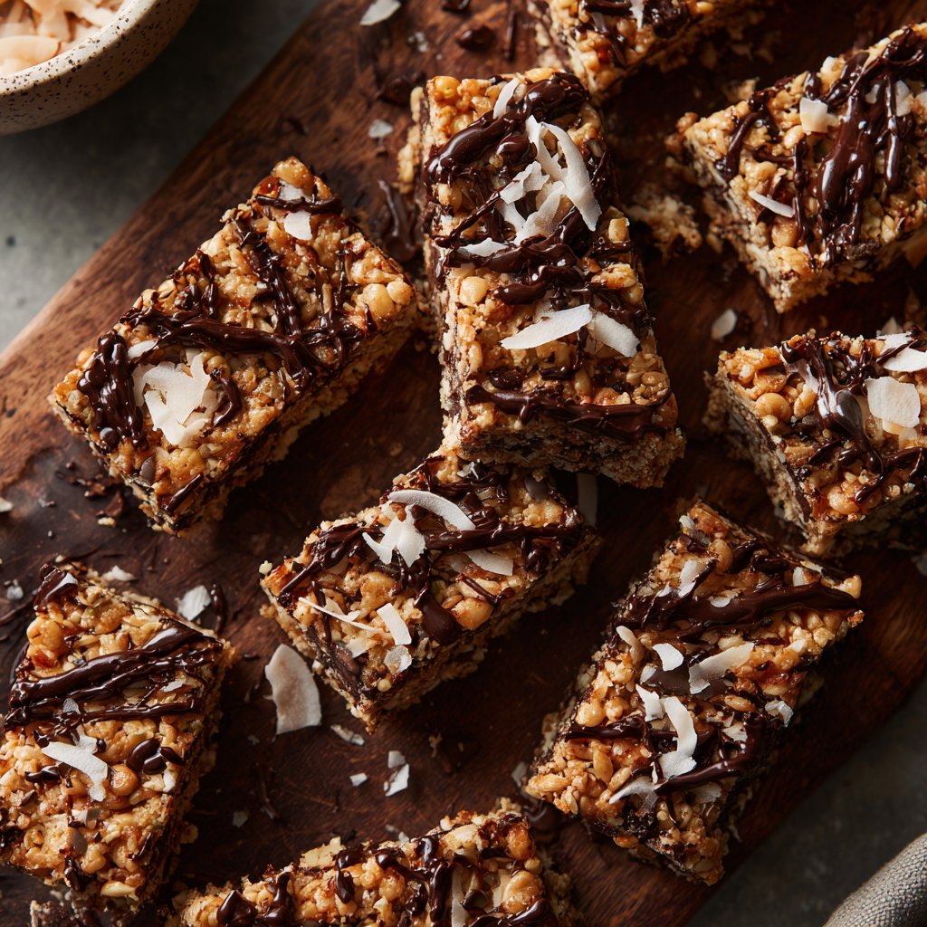 Chocolate Almond Coconut Energy Bars
