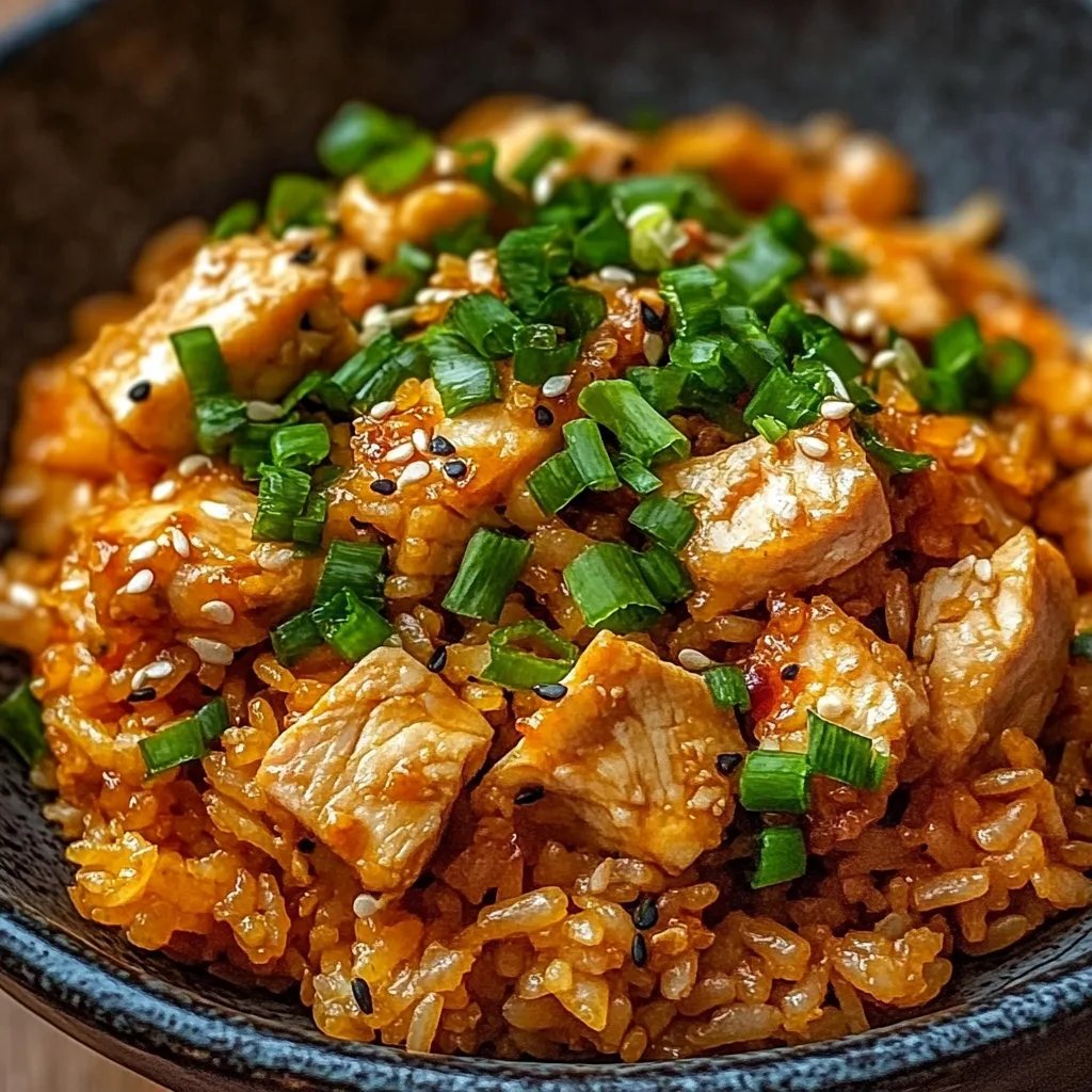 Kimchi Fried Rice with Chicken
