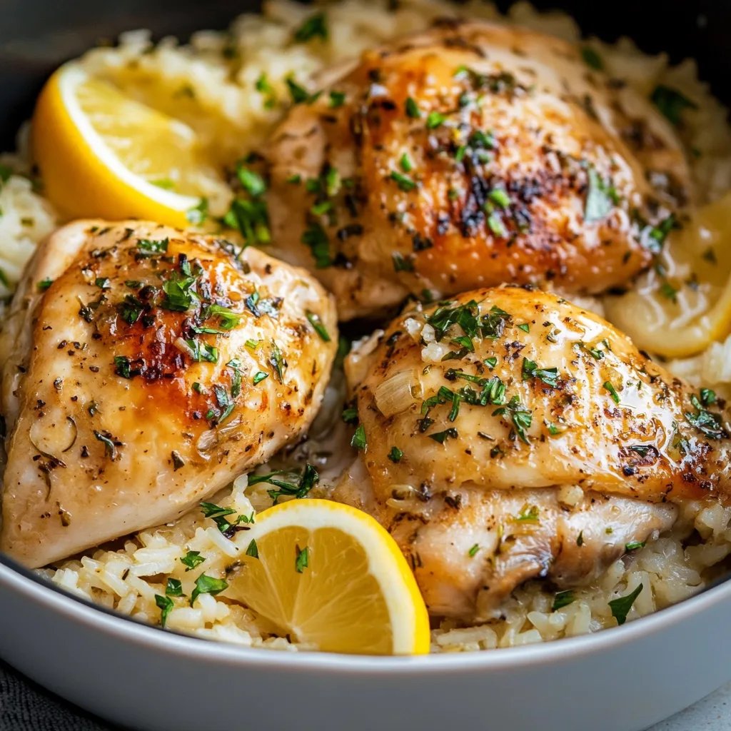 Slow Cooker Lemon Herb Chicken and Rice