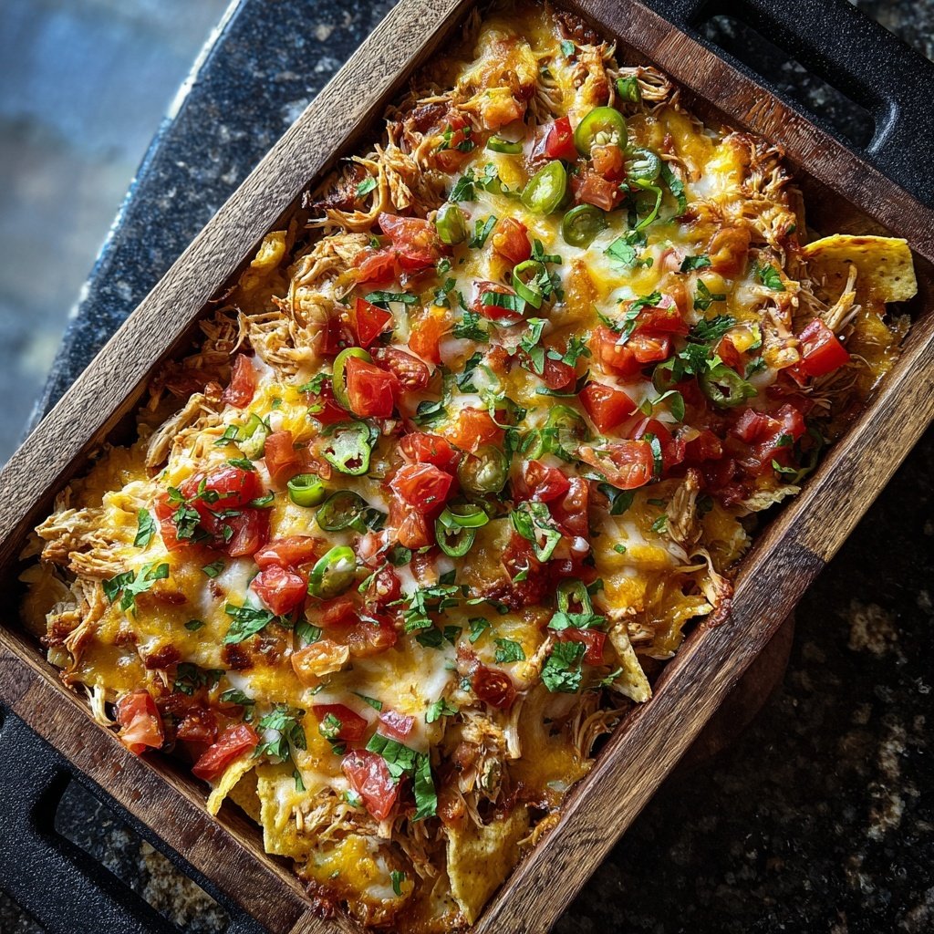 Shredded Chicken Nacho Casserole