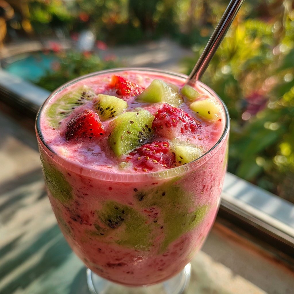 Strawberry Kiwi Breakfast Smoothie