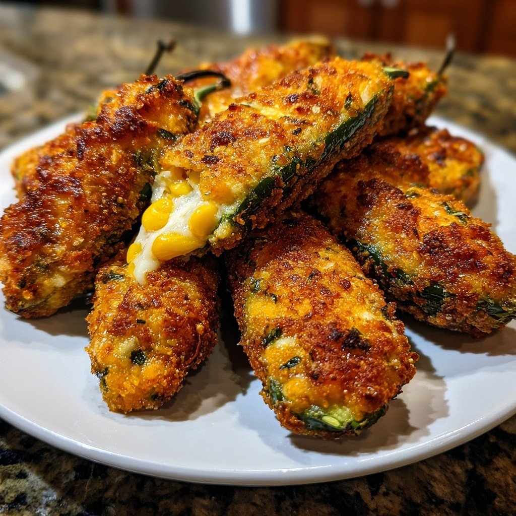 Jalapeno Poppers Stuffed with Corn