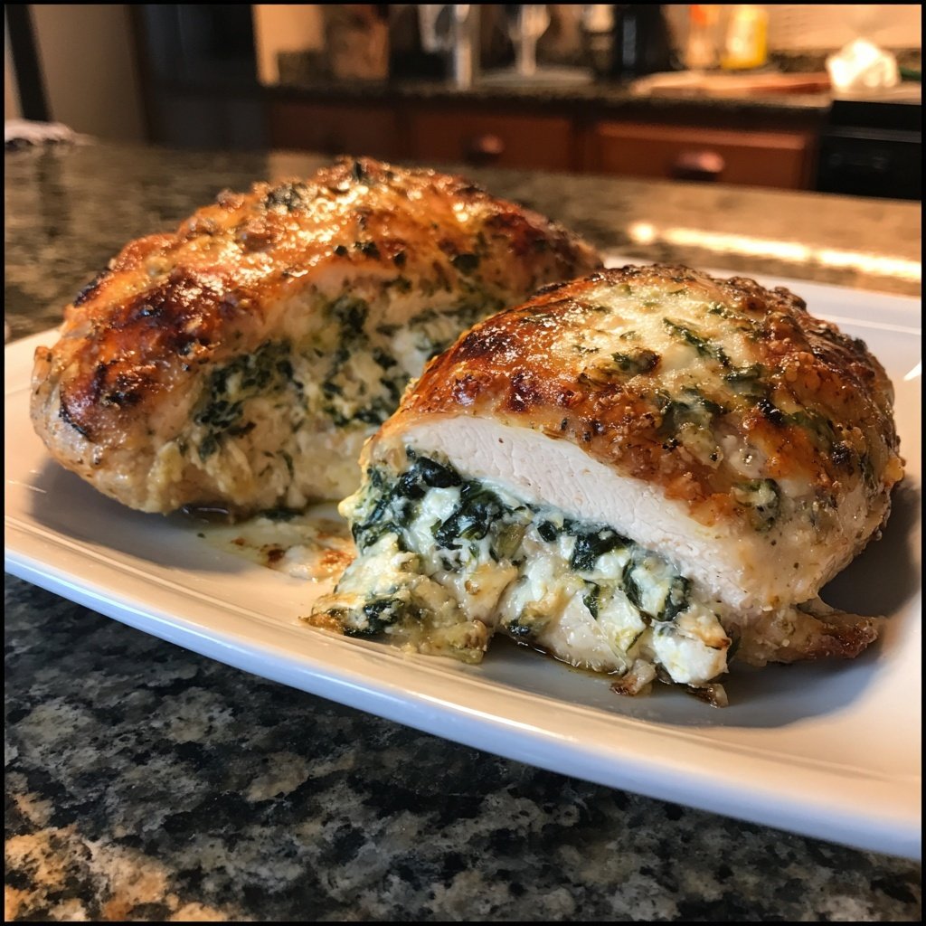 Baked Spinach Stuffed Chicken