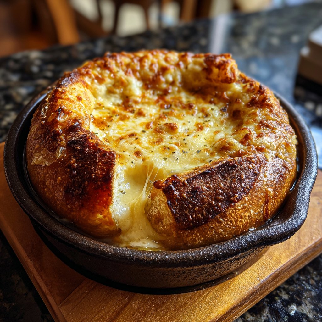 Fondue with Swiss Cheese and Garlic