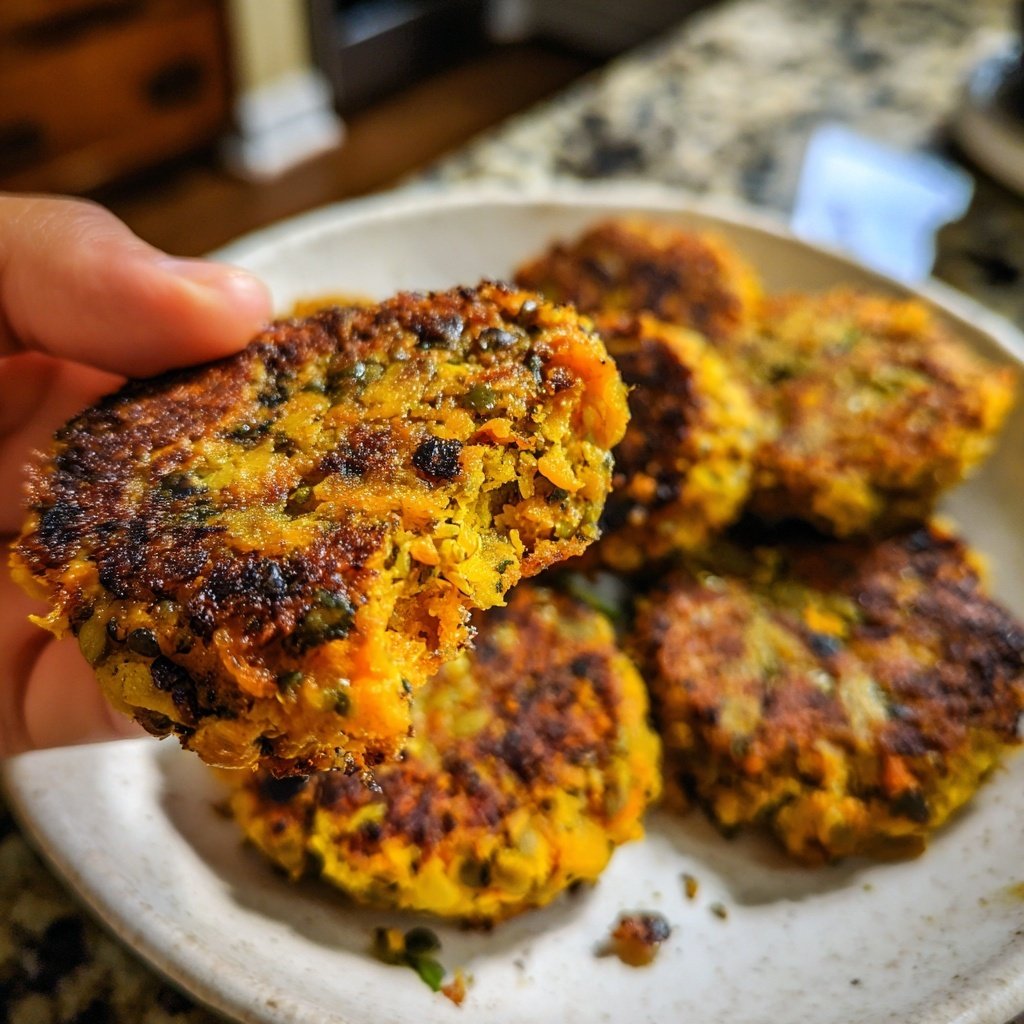 Baked Sweet Potato Lentil Patties