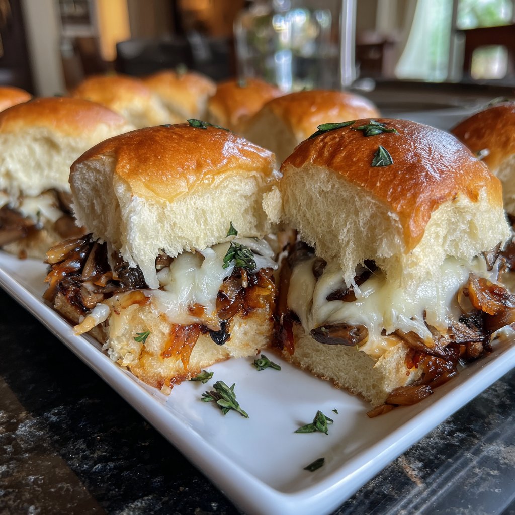 Easy Slider Mushroom Swiss Veggie Sliders