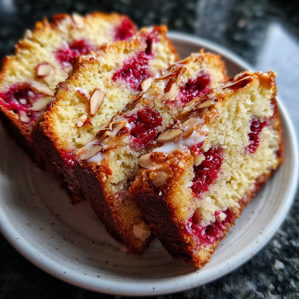 Raspberry Almond Cake Slices