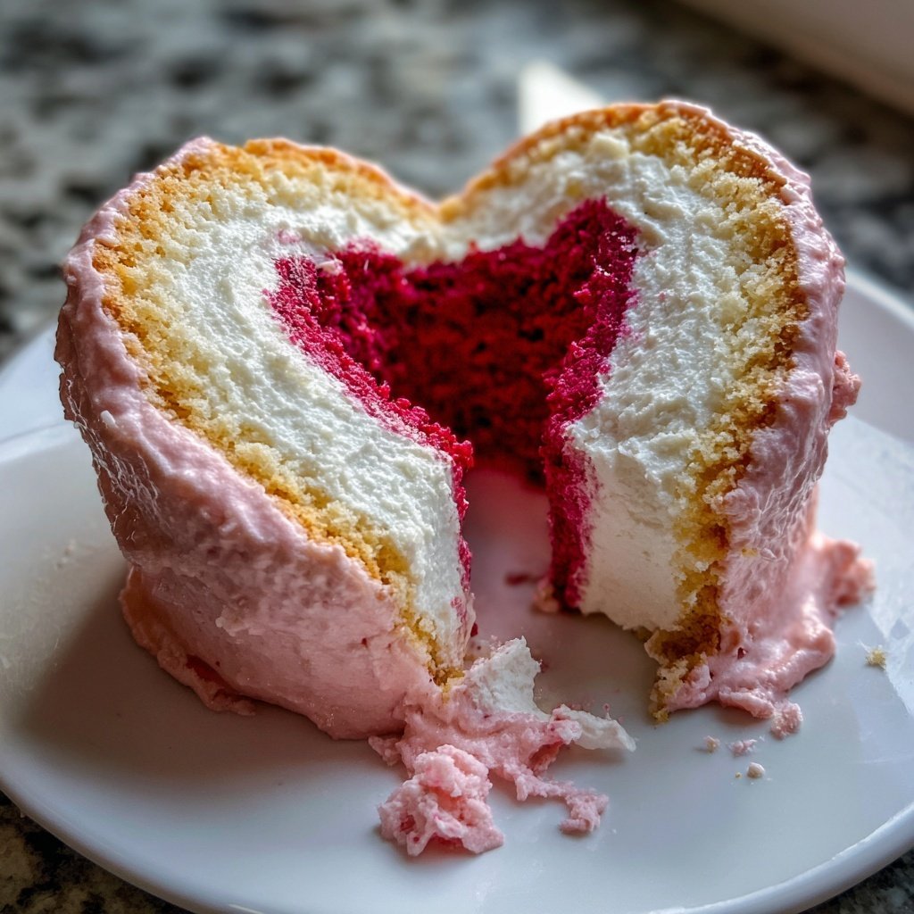 Mini Heart Cake with Berry Chantilly