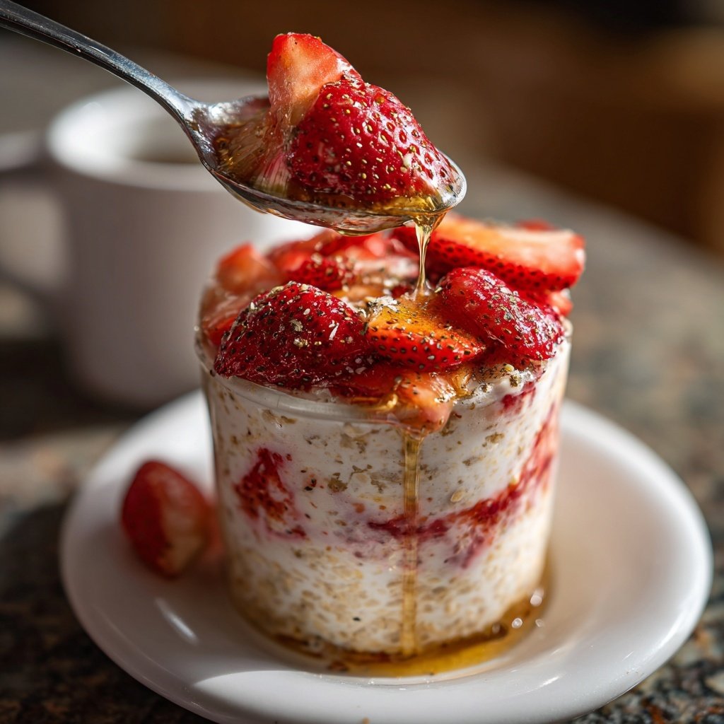 Strawberry Cheesecake Overnight Oats Meal Prep