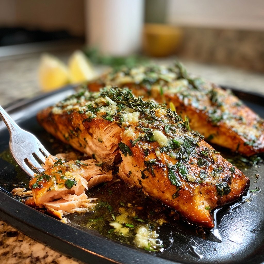 Air Fryer Salmon With Garlic Butter