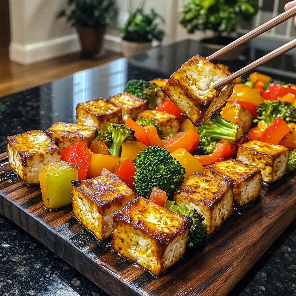 Healthy Roasted Tofu with Vegetables