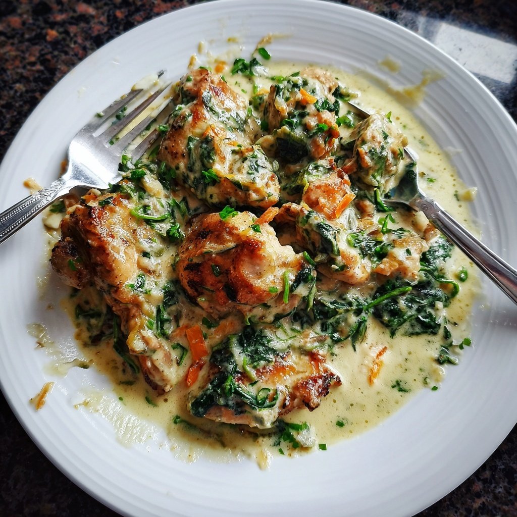 Garlic Cream Chicken With Spinach